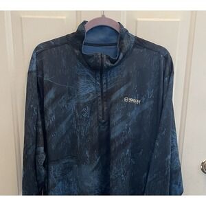 Magellan Realtree Men 2XL Blue Fishing Shirt Quarter Zip Outdoor Camo
